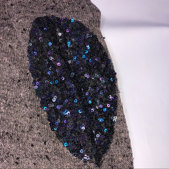 High low sequencing elbow patch sweater - Picture 3 of 4